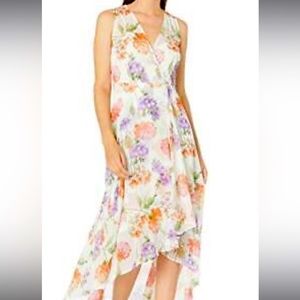 Calvin Klein | Floral High-low Chiffon Slip dress | Size: 4 | color: Floral